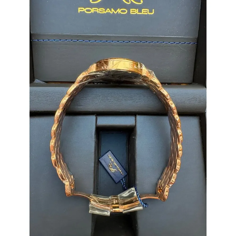 Porsamo Bleu Claire Diamond Mother of Pearl Rose Gold Watch NWT
